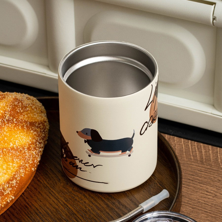 Simple Metal Silver 300ml Coffee Mug Handy Cup