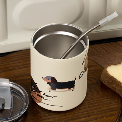 Simple Metal Silver 300ml Coffee Mug Handy Cup
