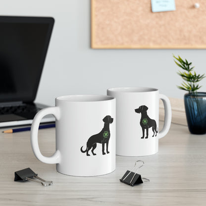 Dog & Cat Mug with Clover for St. Patrick's Day, (Custom Name Option)
