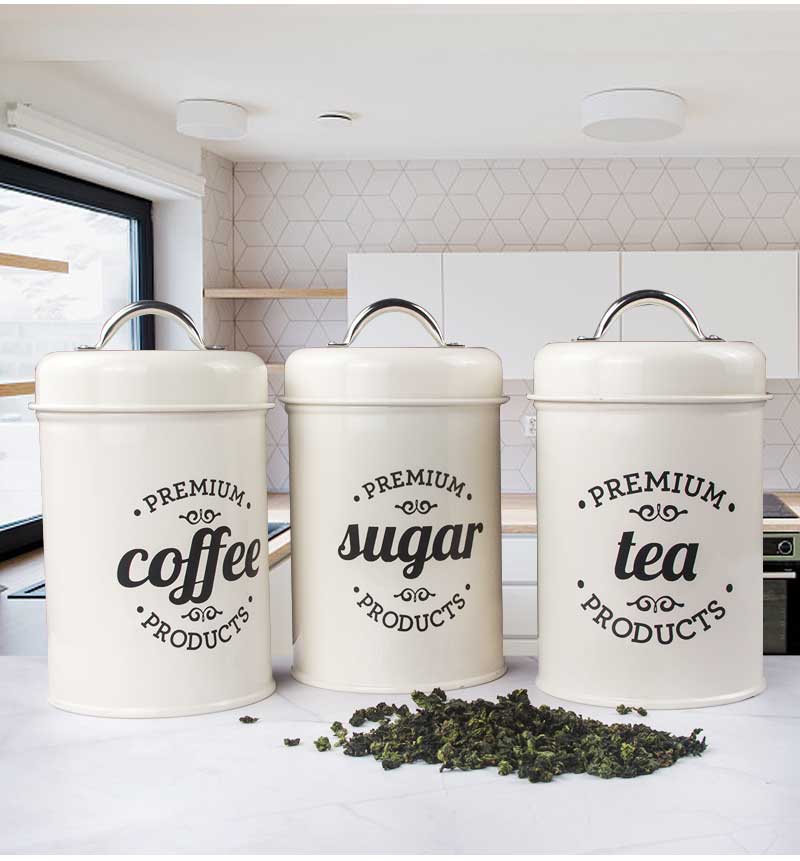3Pcs/Set Tea Coffee Sugar Storage