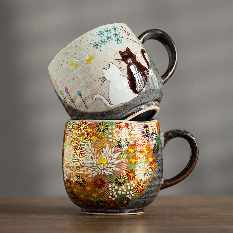 Household Milk Cup Hand-painted Mug Cat Coffee Cup Tea Cup