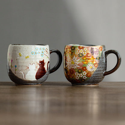 Household Milk Cup Hand-painted Mug Cat Coffee Cup Tea Cup