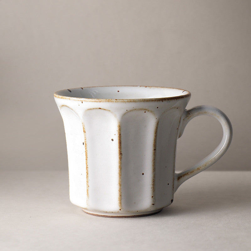 Handmade Stoneware Vertical Pattern Coffee Mug
