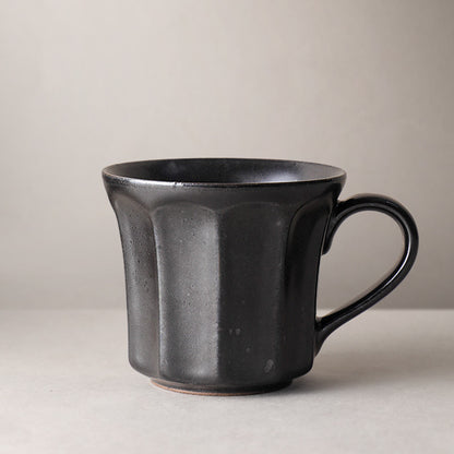 Handmade Stoneware Vertical Pattern Coffee Mug